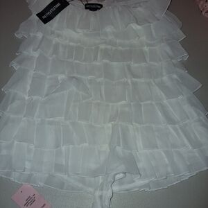 PrettyLittleThing White Layered Ruffle Bodysuit